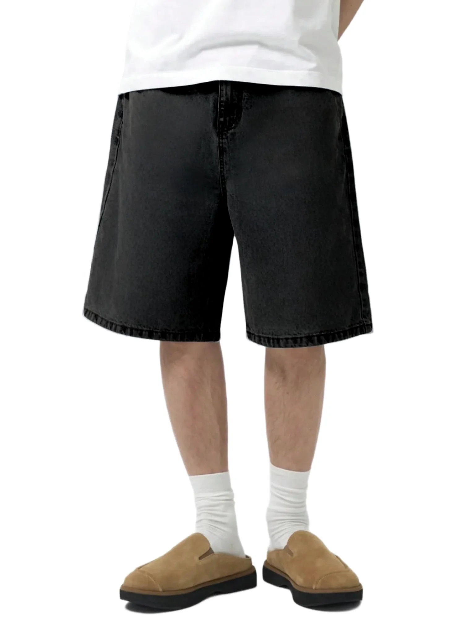 LuminBlaze Baggy Jort in Charcoal Black