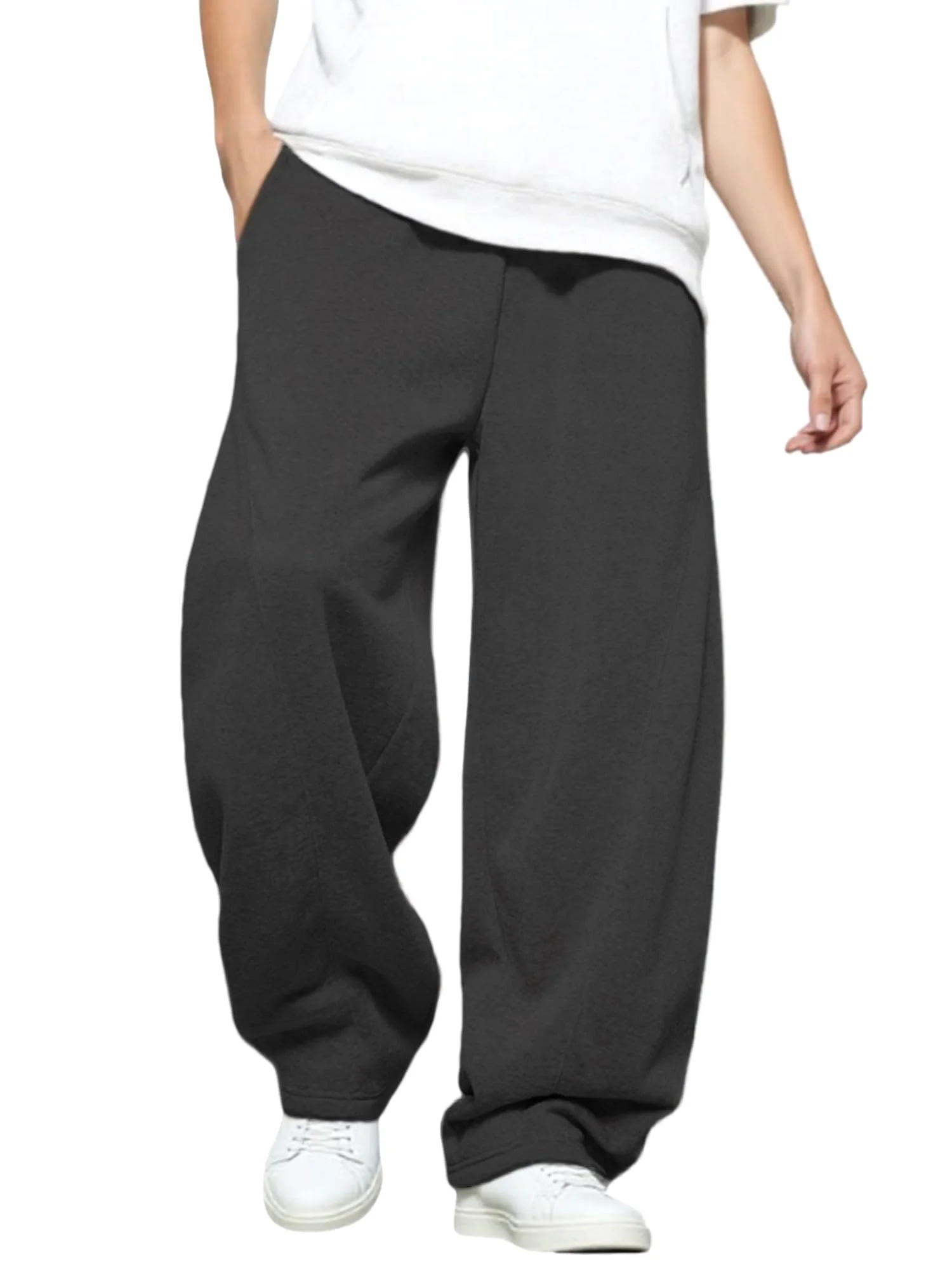 LuminBlaze Cotton Baggy Sweatpant in Black