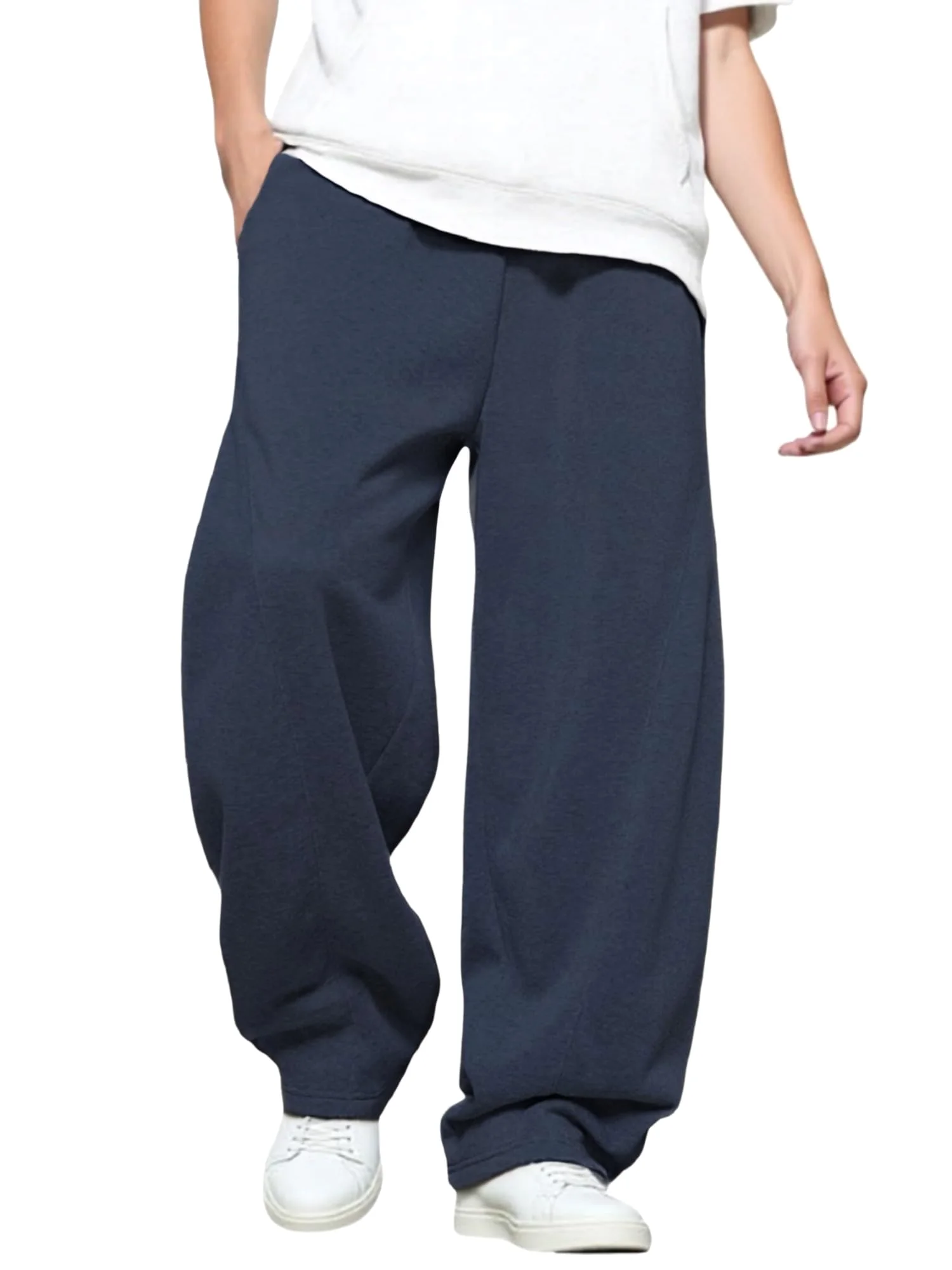 LuminBlaze Cotton Baggy Sweatpant in Dark Blue
