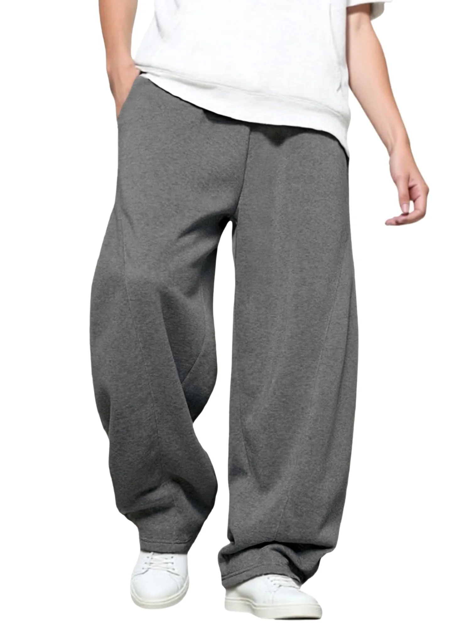 LuminBlaze Cotton Baggy Sweatpant in Dark Grey