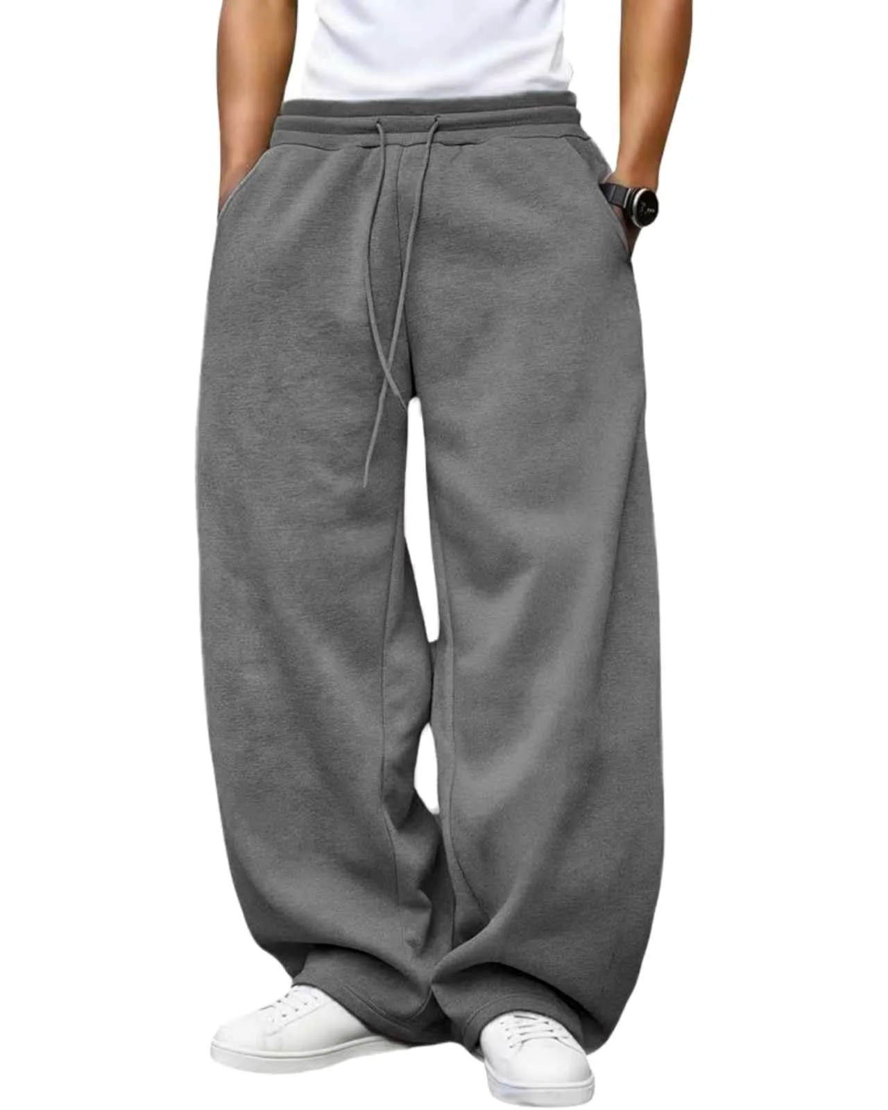 LuminBlaze Fleece Baggy Sweatpant in Dark Grey